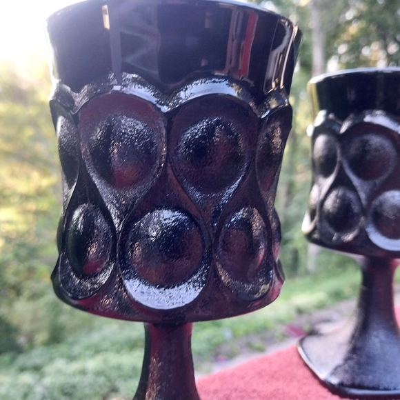 Noritake Spotlite Ebony Black Set Of 2 Wine Water Iced Tea Glasses Goblets - Picture 5 of 11